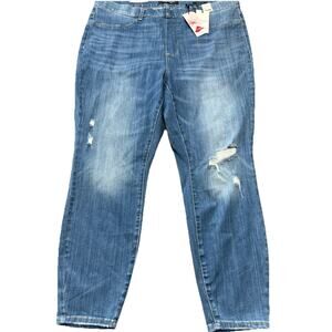 New JUDY BLUE Womens 22W Plus Mid Rise Skinny Fit Stretch Pull On Jeans 88255